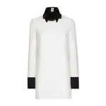 Dolce & Gabbana Short woolen dress with satin details