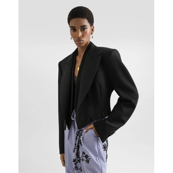 Dolce & Gabbana Sicilia double-breasted jacket in wool gabardine, view 5
