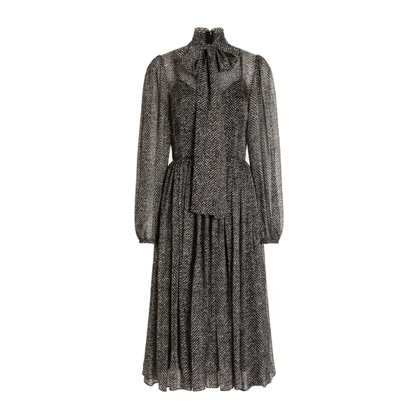 Dolce & Gabbana Silk chiffon dress with chevron print