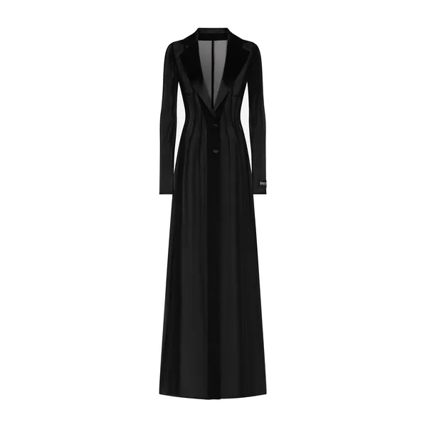 Silk chiffon duster coat