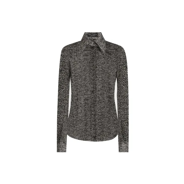 Dolce & Gabbana Silk chiffon shirt with bouclé print
