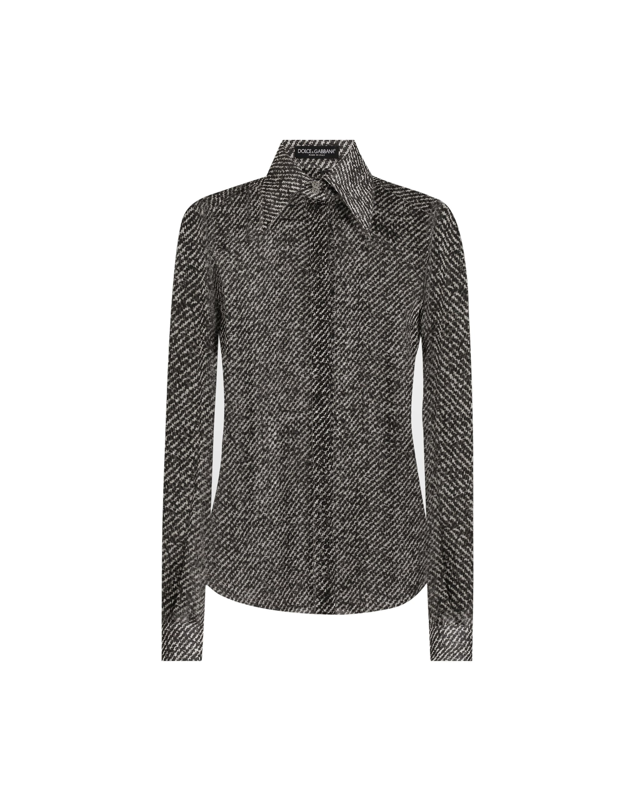 Dolce & Gabbana Silk chiffon shirt with bouclé print
