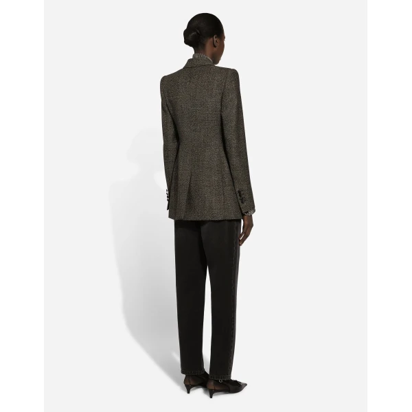 Dolce & Gabbana Silk chiffon shirt with glen plaid print, view 4