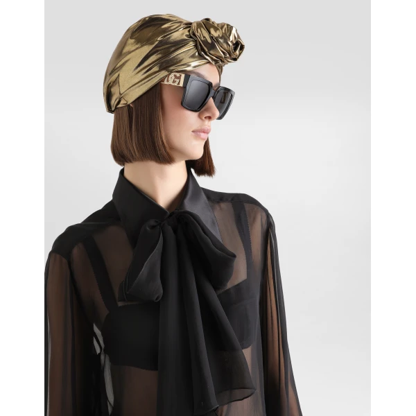 Dolce & Gabbana Silk chiffon shirt with pussy-bow, view 5