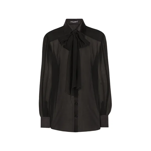 Dolce & Gabbana Silk chiffon shirt with pussy-bow