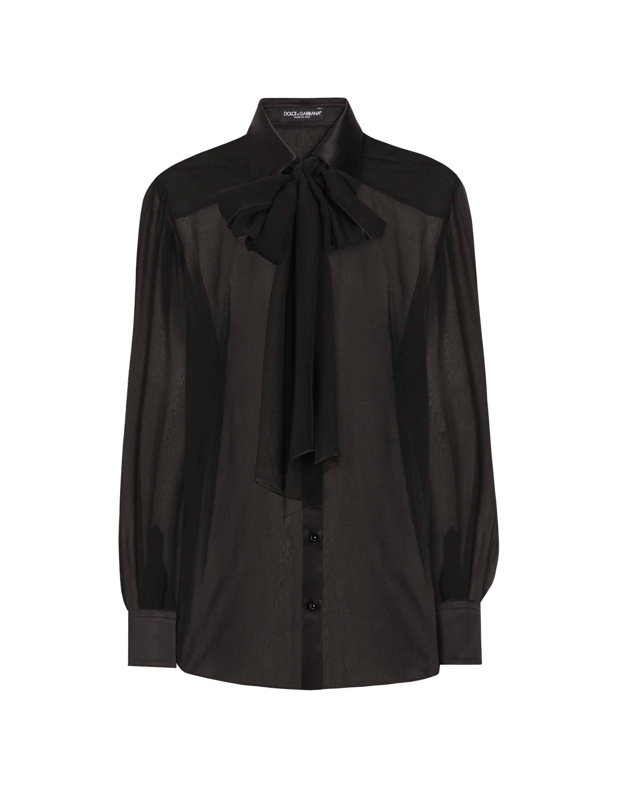 Dolce & Gabbana Silk chiffon shirt with pussy-bow