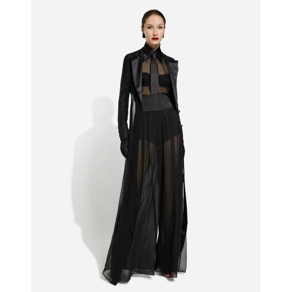 Dolce & Gabbana Silk chiffon wide-leg pants, view 3