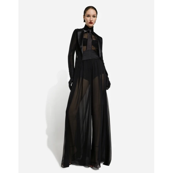 Dolce & Gabbana Silk chiffon wide-leg pants, view 6
