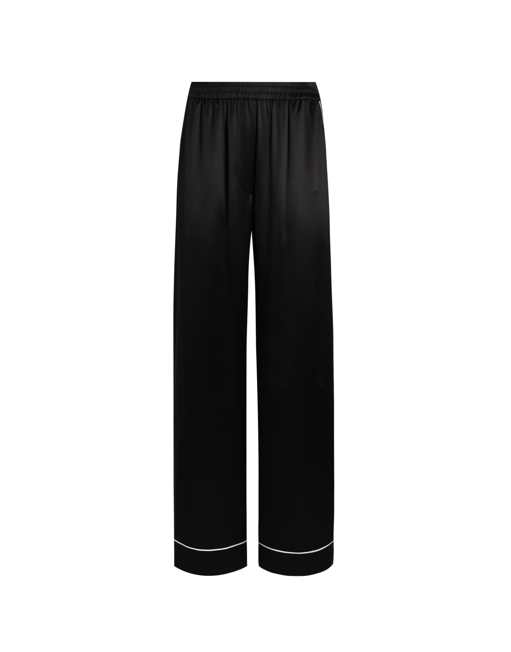 Dolce & Gabbana Silk pajama pants with contrasting piping