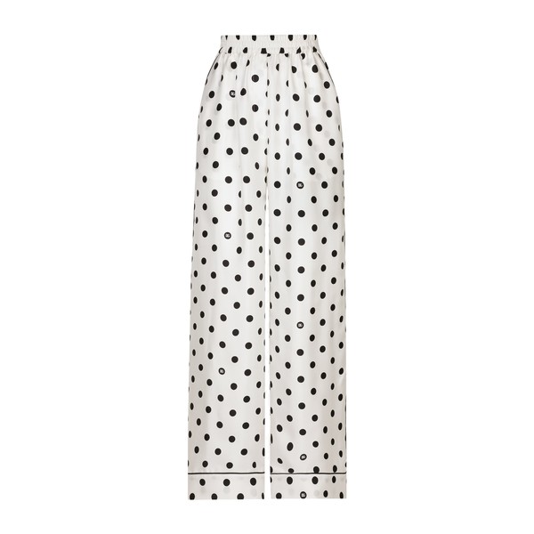Dolce & Gabbana Silk pajama pants with polka-dot print