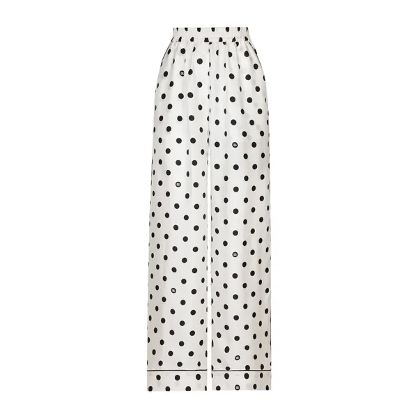 Dolce & Gabbana Silk pajama pants with polka-dot print