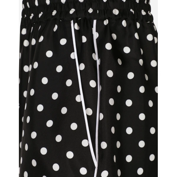 Dolce & Gabbana Silk pajama shorts with polka-dot print, view 6