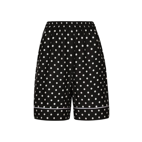 Dolce & Gabbana Silk pajama shorts with polka-dot print