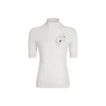 Dolce & Gabbana Silk pullover with flower brooch Knit