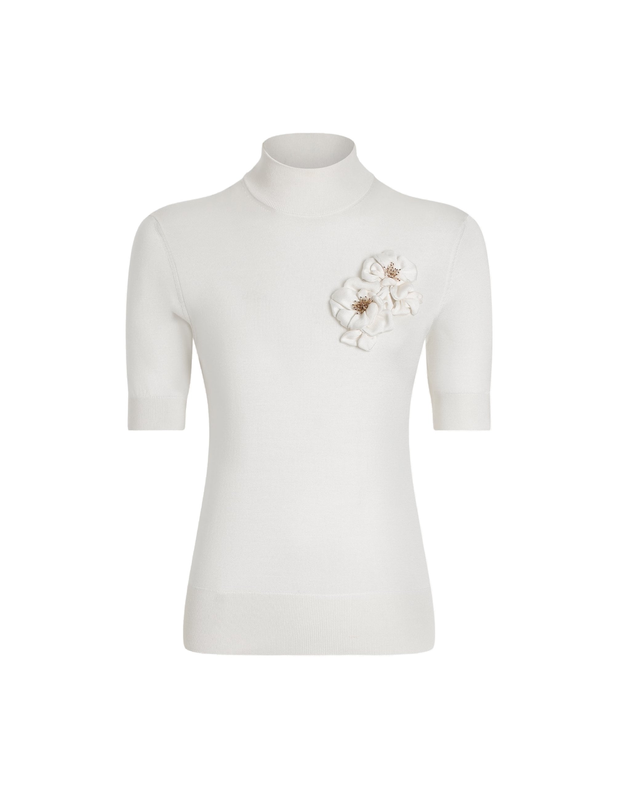 Dolce & Gabbana Silk pullover with flower brooch