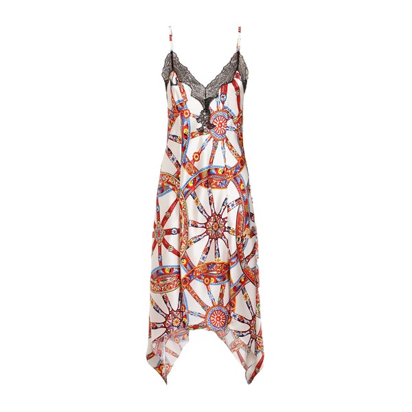 Dolce & Gabbana Silk satin dress with carretto-print