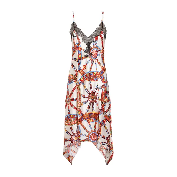 Dolce & Gabbana Silk satin dress with carretto-print