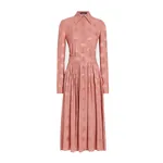 Dolce & Gabbana Silk satin jacquard shirt dress with DG logo