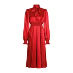 Dolce & Gabbana Silk satin shirt dress with pussy-bow