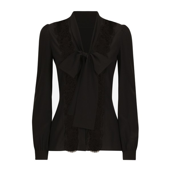 Dolce & Gabbana Silk shirt with lace inlay