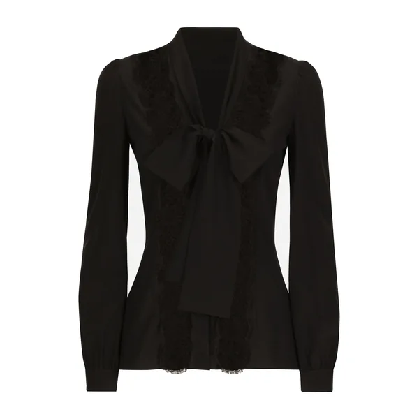 Dolce & Gabbana Silk shirt with lace inlay