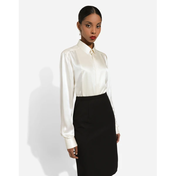 Dolce & Gabbana Silk shirt with shirt front, view 4