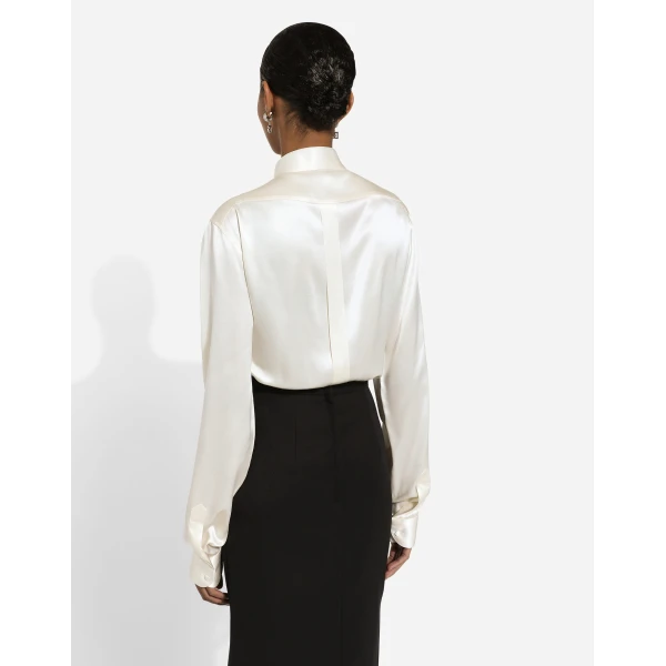 Dolce & Gabbana Silk shirt with shirt front, view 5