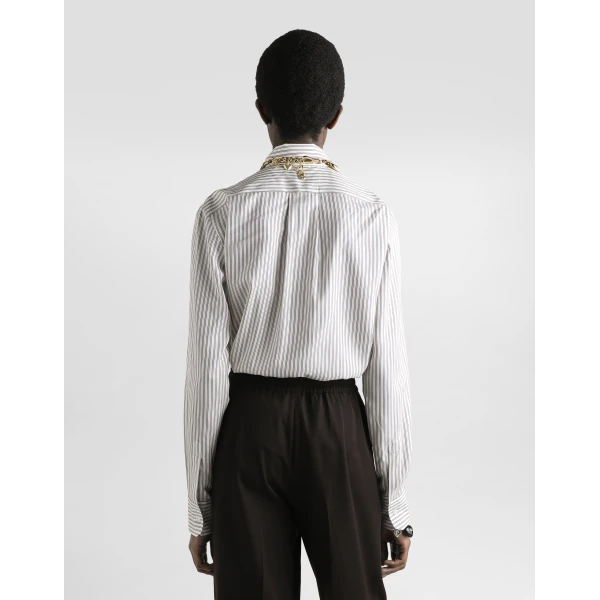 Dolce & Gabbana Silk shirt with striped print, view 3