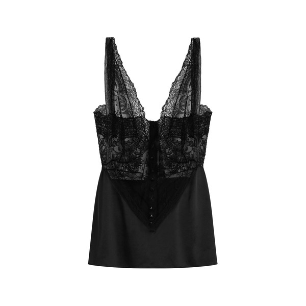 Dolce & Gabbana Silk top with lace inserts