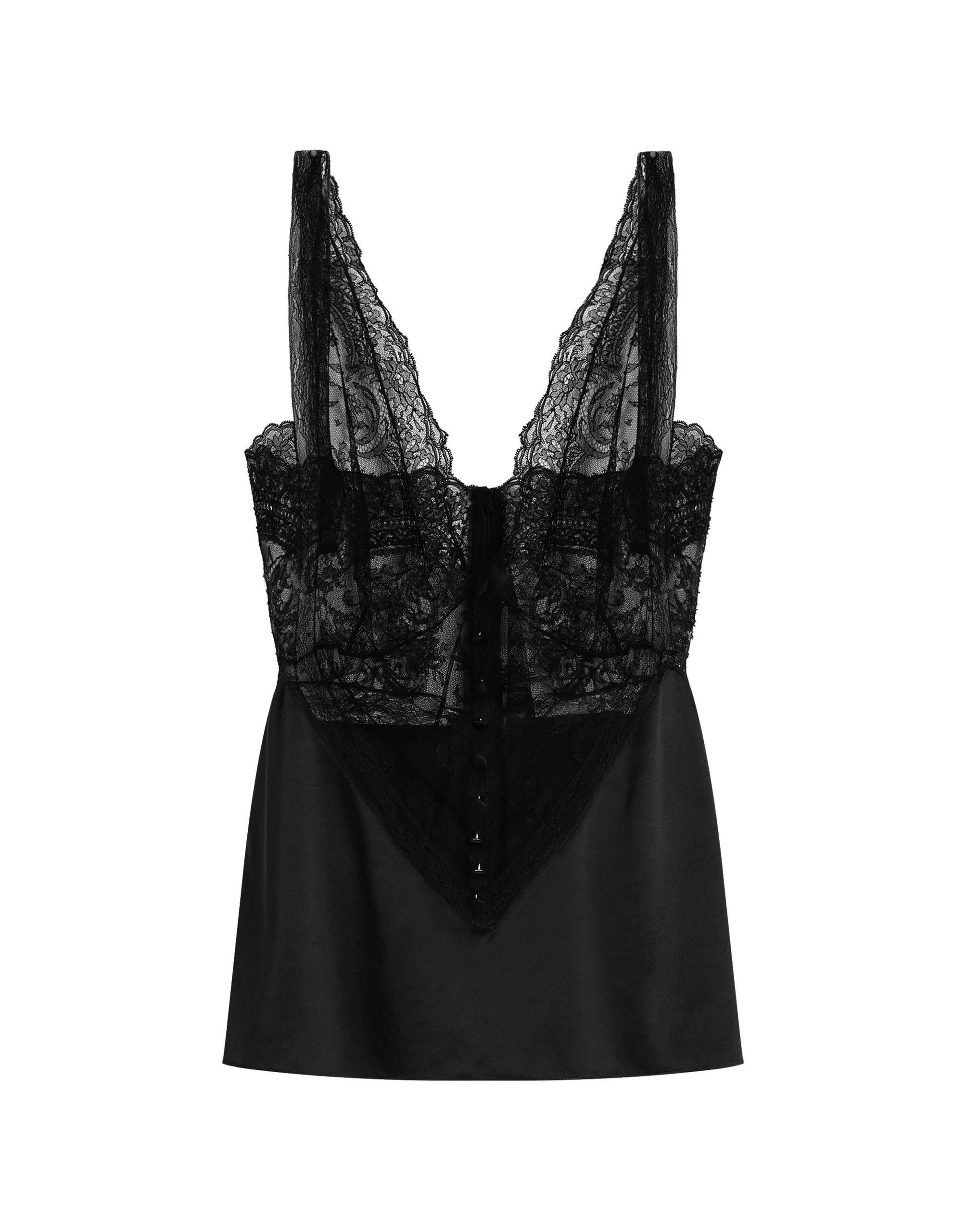 Dolce & Gabbana Silk top with lace inserts