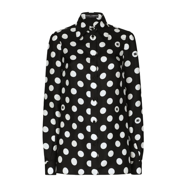 Dolce & Gabbana Silk twill shirt with polka-dot print
