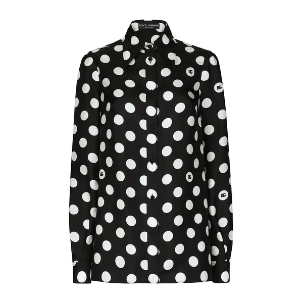 Dolce & Gabbana Silk twill shirt with polka-dot print