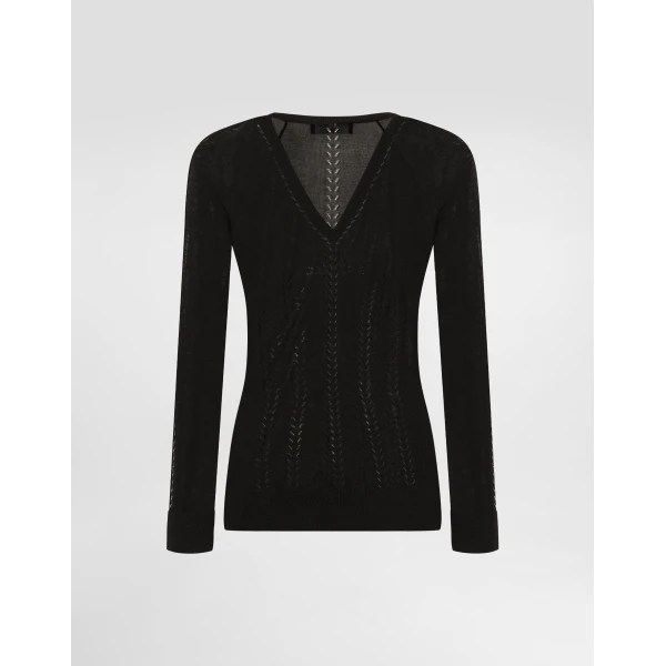 Dolce & Gabbana Silk v-neck sweater, view 6