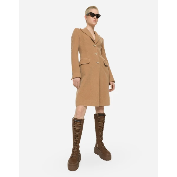 Dolce & Gabbana Single-breasted camel wool coat, view 2