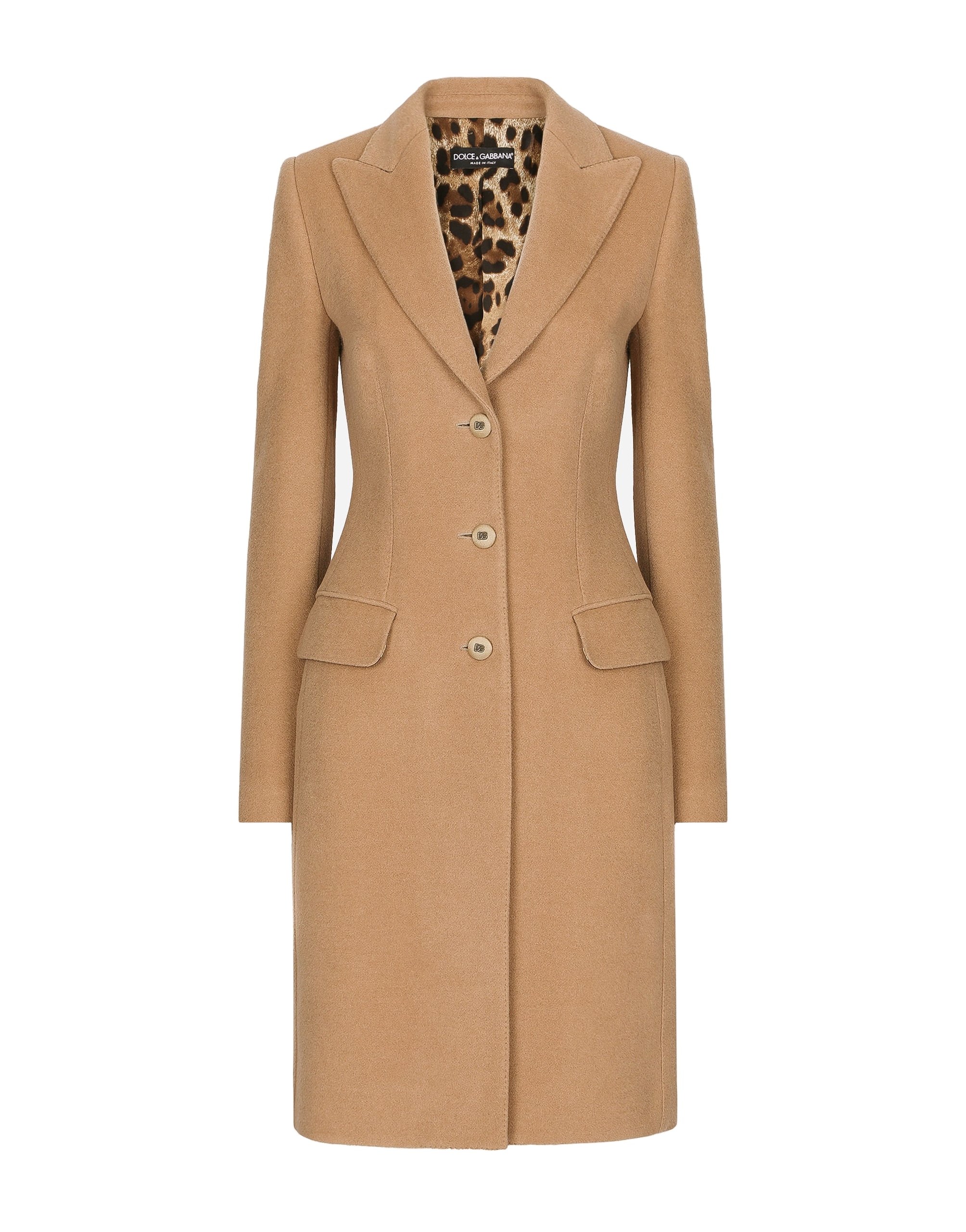 Dolce & Gabbana Single-breasted camel wool coat