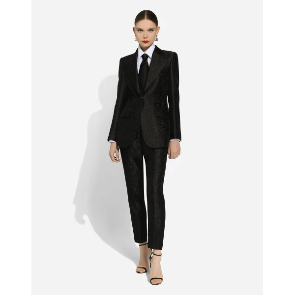 Dolce & Gabbana Single-breasted floral brocade Turlington jacket, view 2