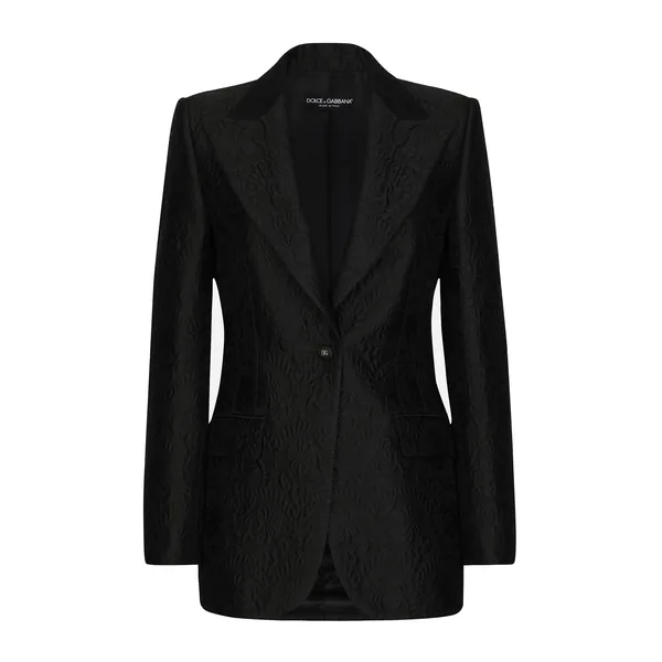 Dolce & Gabbana Single-breasted floral brocade Turlington jacket