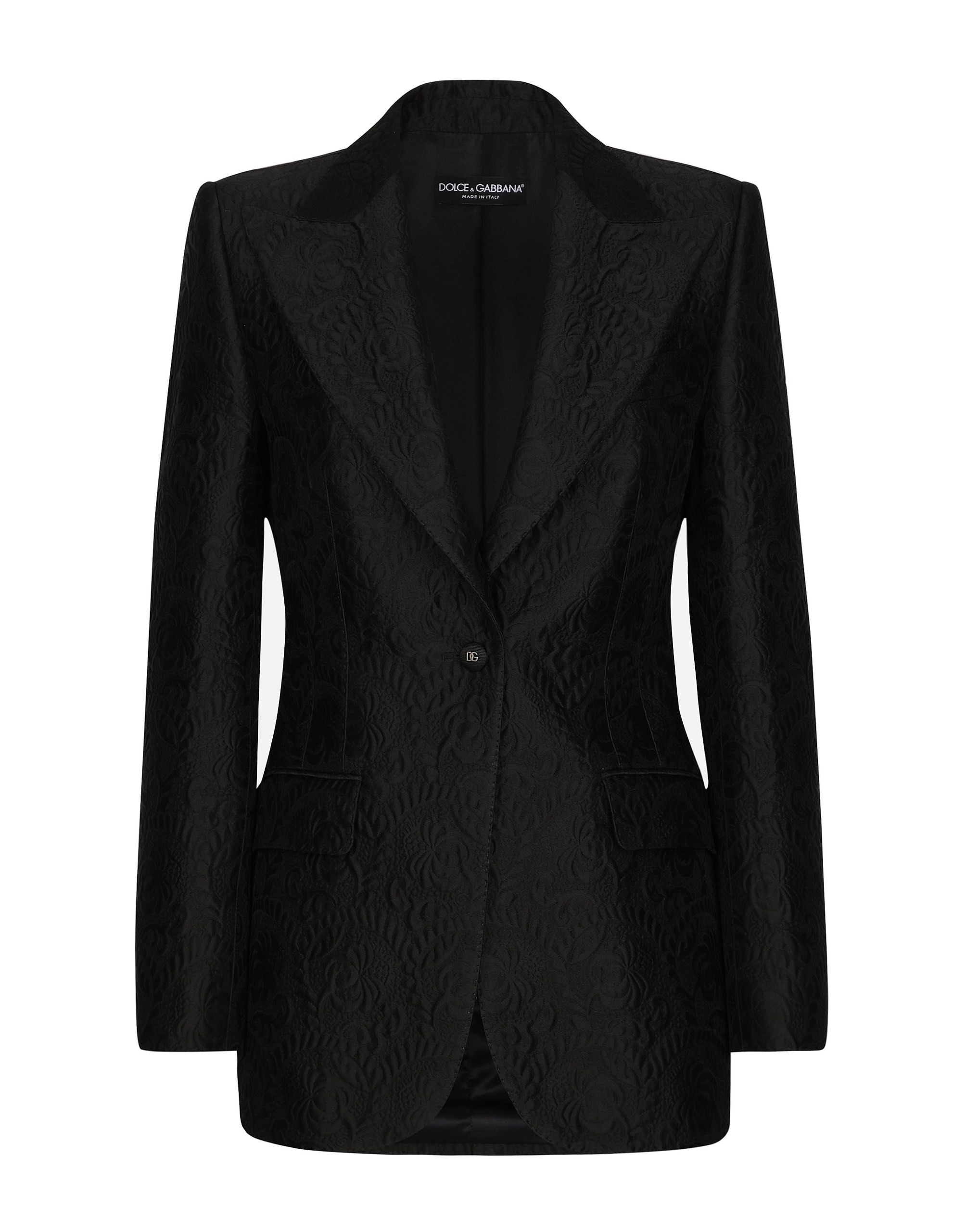 Dolce & Gabbana Single-breasted floral brocade Turlington jacket