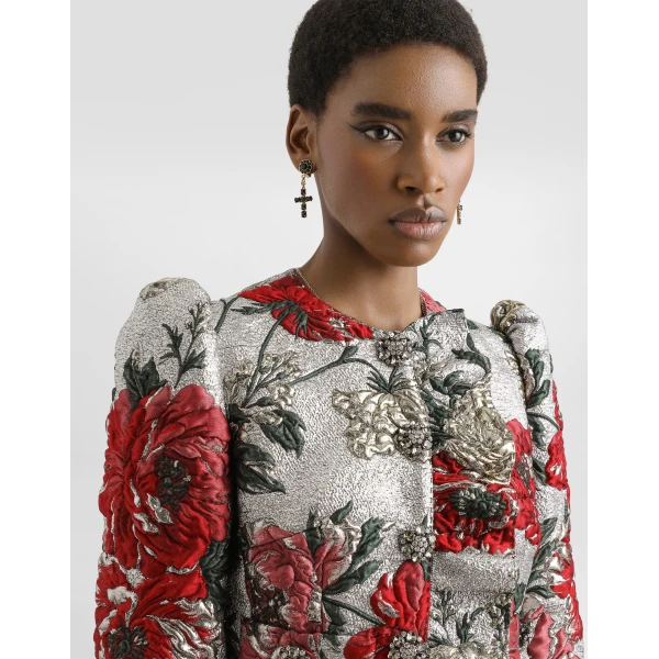 Dolce & Gabbana Single-breasted floral jacket with ruffles, view 4