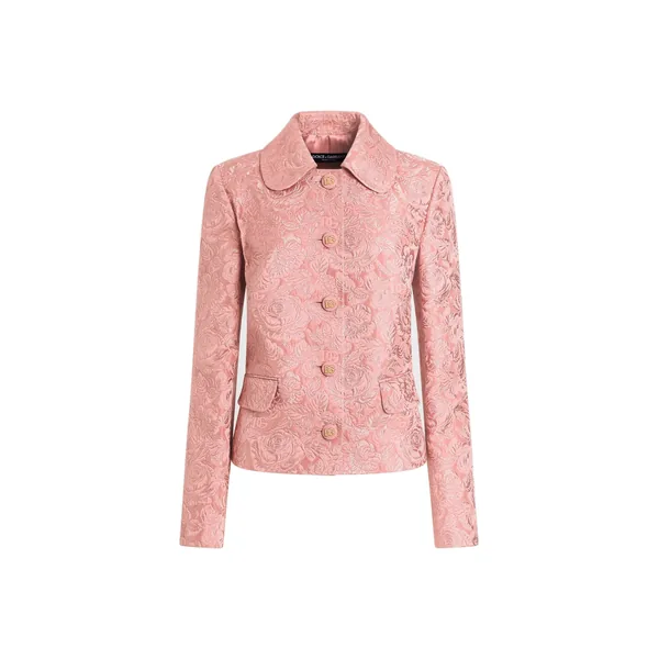 Dolce & Gabbana Single-breasted floral quilted jacquard Gabbana jacket