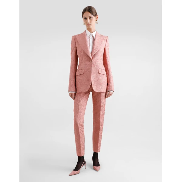 Dolce & Gabbana Single-breasted floral quilted jacquard Turlington jacket, view 2