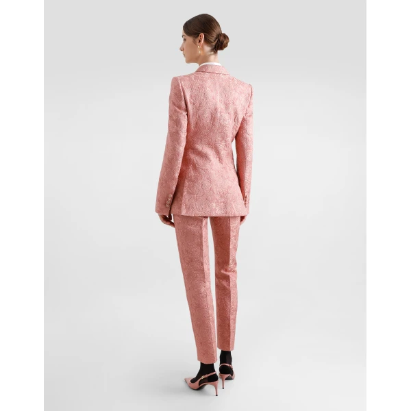 Dolce & Gabbana Single-breasted floral quilted jacquard Turlington jacket, view 3