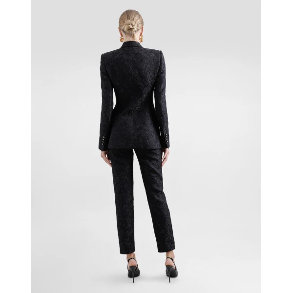 Dolce & Gabbana Single-breasted floral quilted jacquard Turlington jacket, view 3