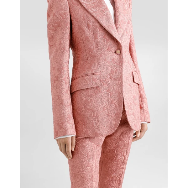 Dolce & Gabbana Single-breasted floral quilted jacquard Turlington jacket, view 5