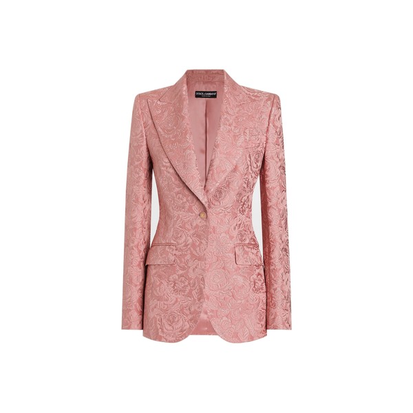 Dolce & Gabbana Single-breasted floral quilted jacquard Turlington jacket