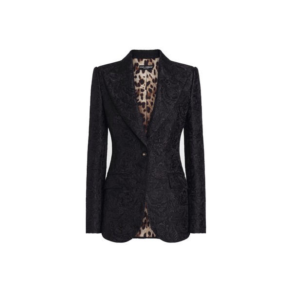 Dolce & Gabbana Single-breasted floral quilted jacquard Turlington jacket