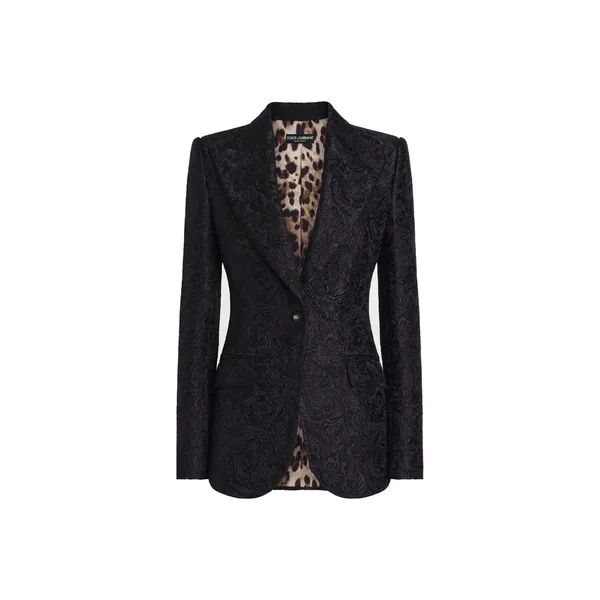Dolce & Gabbana Single-breasted floral quilted jacquard Turlington jacket