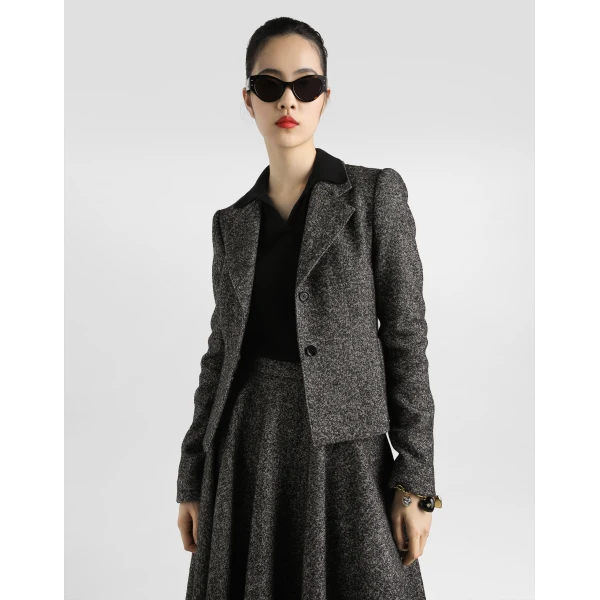 Dolce & Gabbana Single-breasted jacket in dotted wool blend, view 4