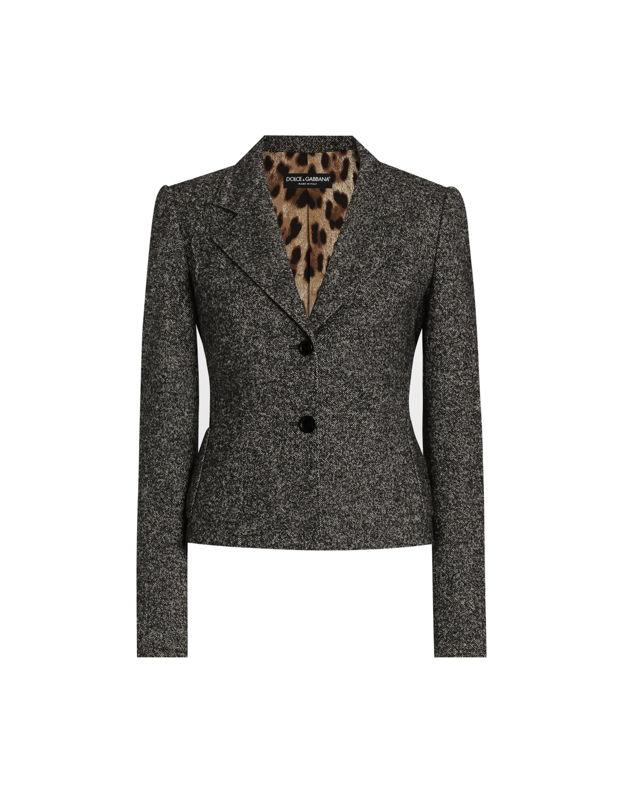 Dolce & Gabbana Single-breasted jacket in dotted wool blend