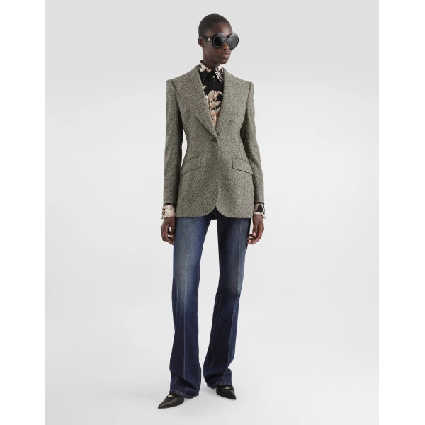 Dolce & Gabbana Single-breasted jacket in dotted wool, view 2